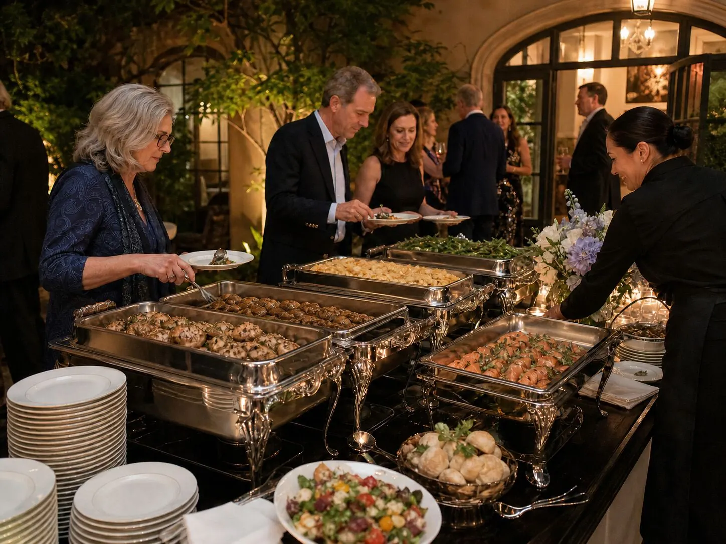 Plated first course going out to guests at a full-service Napa event
